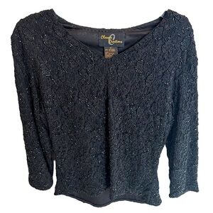 Vintage Classic Creations Taylor Swift Eras Cocktail Black Beaded Top Medium